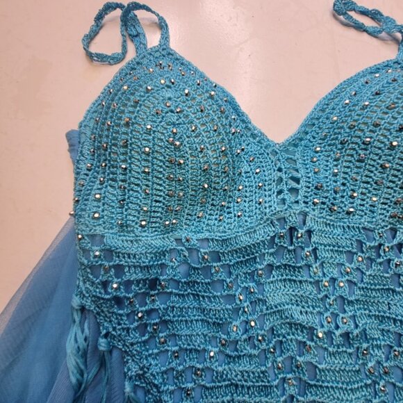 Belly Dance Top Sequin Tank Top Spaghetti Strap Top Tunic Size XS or S - Picture 9 of 9